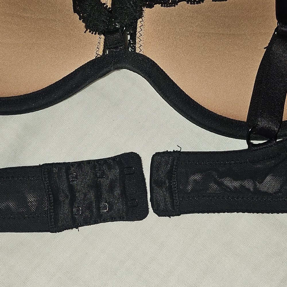 Adore Me Marcia Push Up Bra Black Lace Strappy Plunge Bra 36C - Picture 7 of 7
